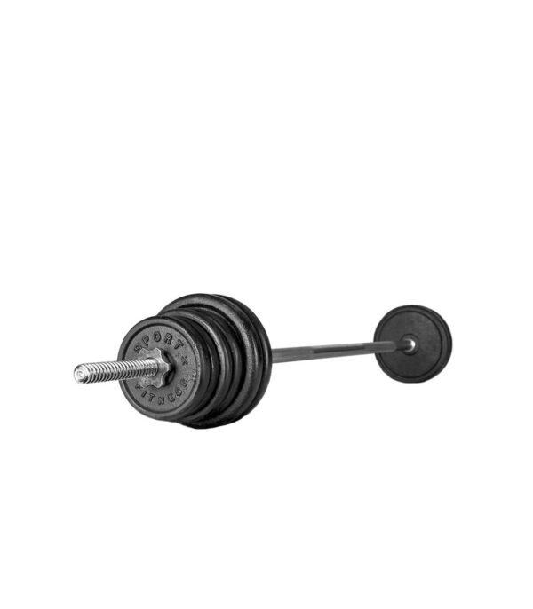 Set Barra Recta Cromada 1.55m + 40 Kg Pesas Redondas - Image 3